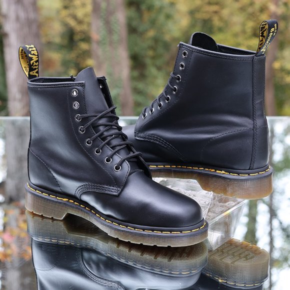 Dr. Martens 1460 Nappa 8 Eye Black Leather Boots Men's Size 9 - Picture 8 of 12
